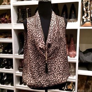 Michael Kors Leopard print Sleeveless Blouse NWT