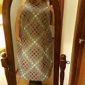 Eshakti grey and polka dot dress. POCKETS!