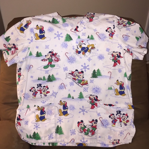 XL Mickey Mouse Holiday Scrub Top!