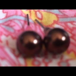 Handmade chocolate pearl earrings