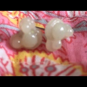 White Mickey Mouse earrings