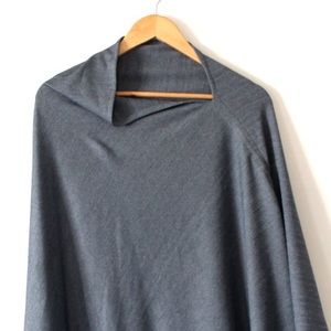 Plus Size Cotton Knit  Asymmetrical Poncho