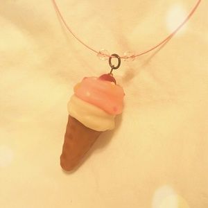 Handmade Clay ice cream necklace very realistic