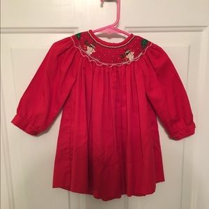 12m Smocked Christmas Dress