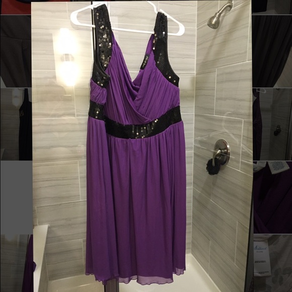 purple and black sequin dress