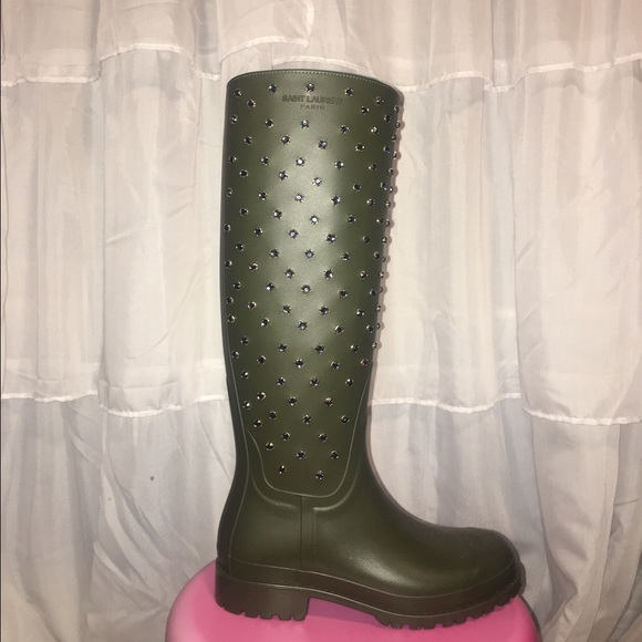 Saint Laurent festival 25 studded high boot