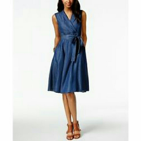 Denim Fit and flair dress