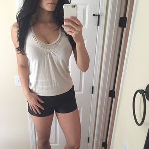 12$ nude rhinestone dressy top