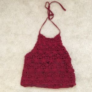 Crochet Pac Sun Halter Crop Top