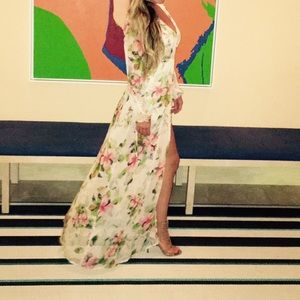 Romper with flowing back