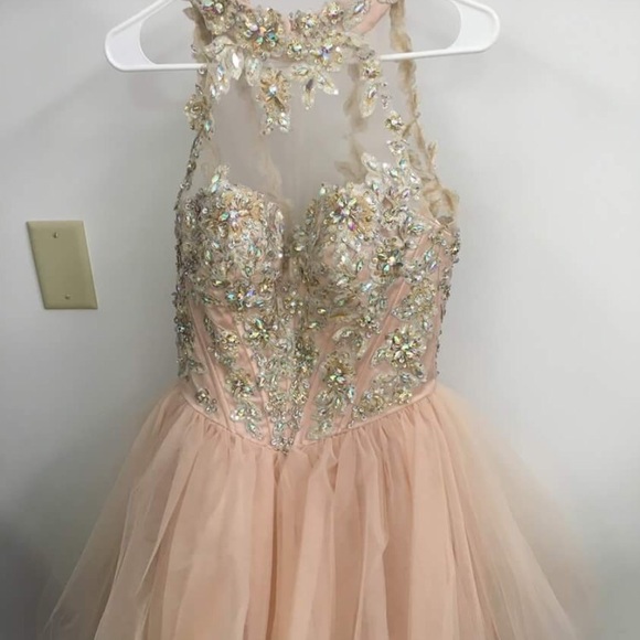 Cute short champagne color dress