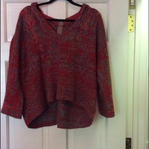 Free People chunky knit hooded sweater