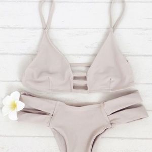 Nude Strappy Bikini Top