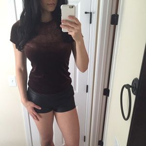 5$ 90s velvet bronze crew neck shirt