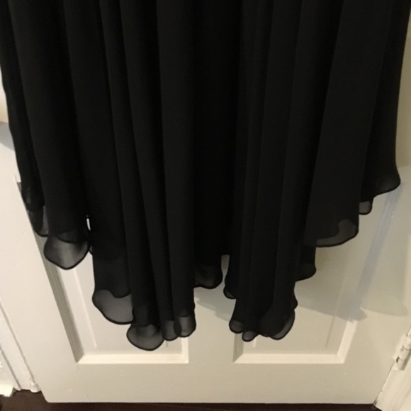 Aidan Mattox Black&White CrossBack High-Low Dress - Picture 4 of 4