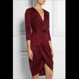 Altuzarra Burgundy Wrap Dress w/tie