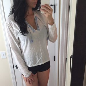 5$ American eagle blue white swim shirt dress