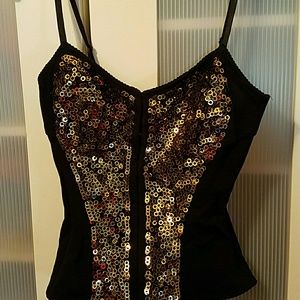 Beautiful sequence black bustier