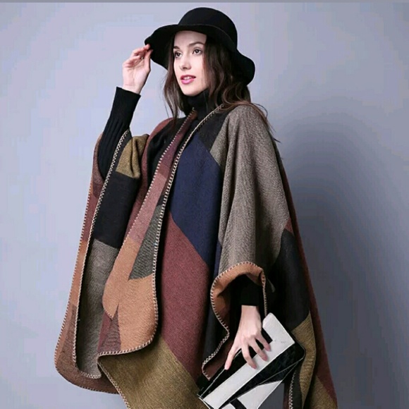🌟Luxe Cashmere Blanket Wrap Cape Poncho - Picture 4 of 6