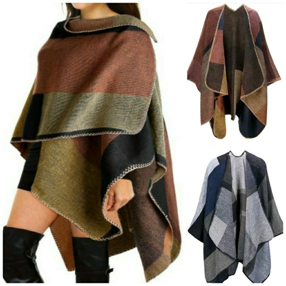 🌟Luxe Cashmere Blanket Wrap Cape Poncho - Picture 6 of 6