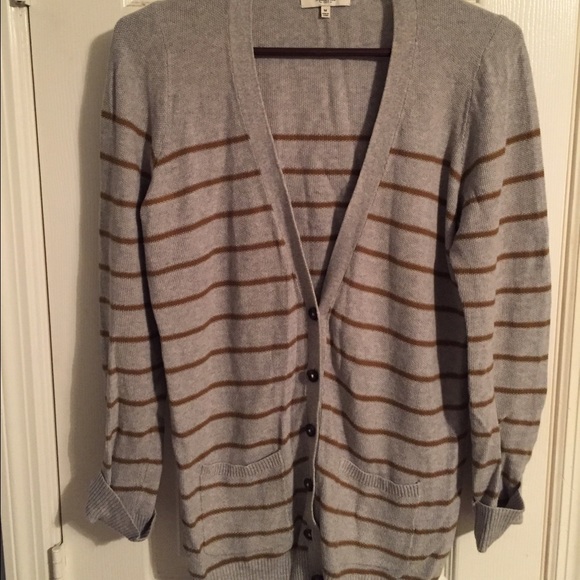 Madewell gray stripe cardigan