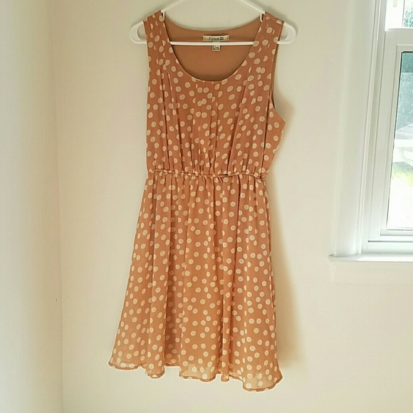 Forever 21 Polk dot peach dress