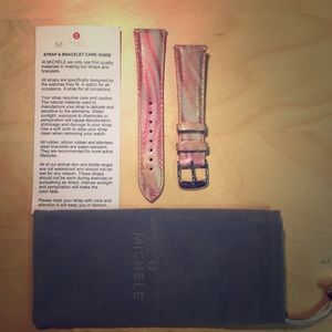 Michele genuine leather gold band made in france