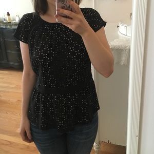 Ann Taylor Peplum Cut-out Blouse