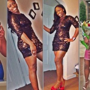 Sequin / sheer dress