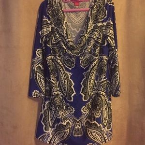 Sunny Leigh blue/ black and white paisley tunic