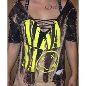 NIRVANA LACE UP SHIRT - CHEAPEST ONLINE
