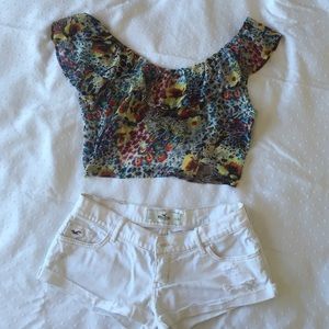 Beautiful floral see-through crop top