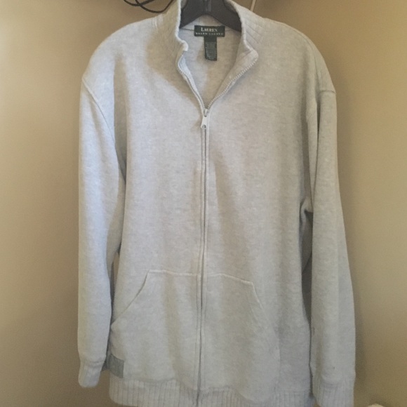 Ralph Lauren heather grey full zip sweatshirt! L