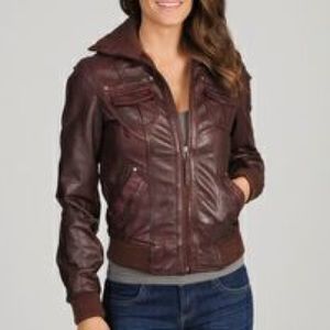 Brown Faux Leather Jacket