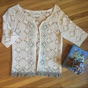 Anthropologie Edie Crochet Cardigan