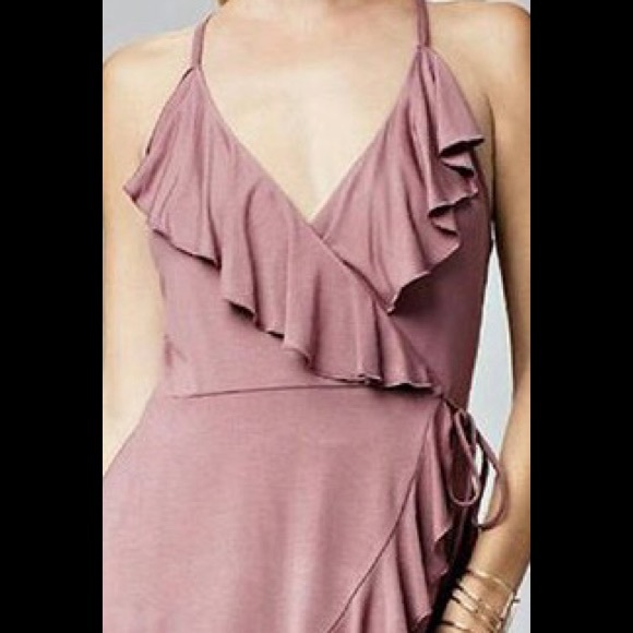 Mauve colored wrap dress