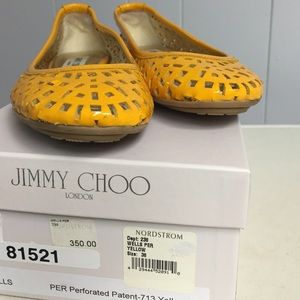 Jimmy Choo Wells Perforated Patent Flats