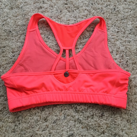 Sports bra, neon orange, cute back