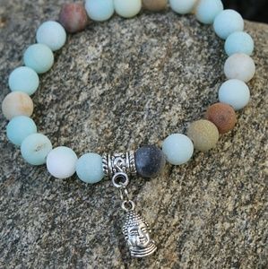 Unpolished Amazonite Buddha