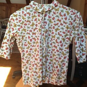 Vintage novelty butterfly print button down