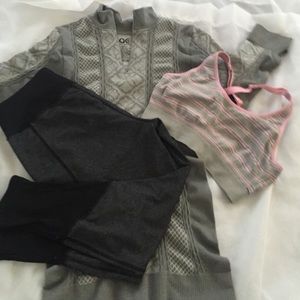 Work out leggings, bra, running top bundle