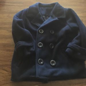 Navy blue Boys fleece pea coat size 24 months