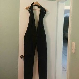 Halter jean jumpsuit