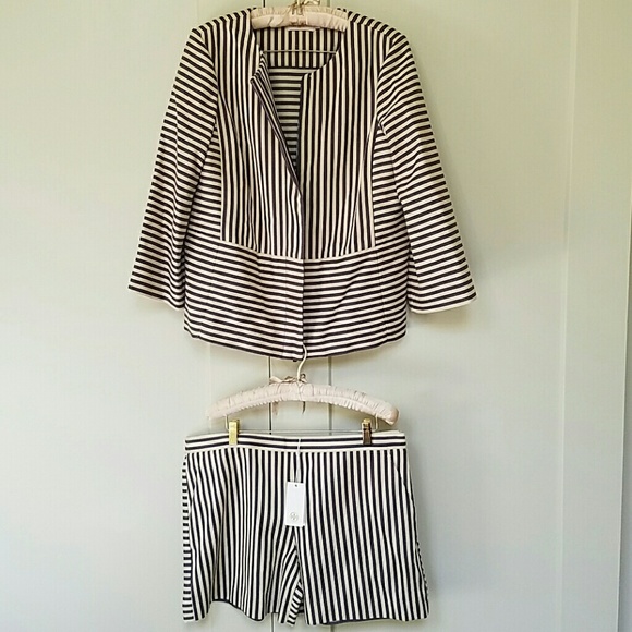 Tory Burch jacket/shorts combo.