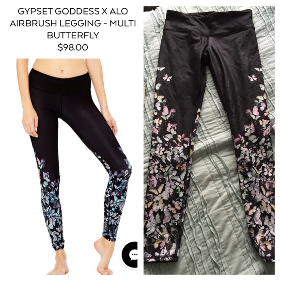 Alo yoga AIRBRUSH LEGGING MULTI black BUTTERFLY Sm