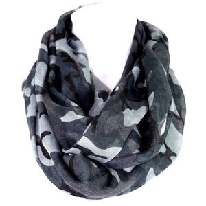 B43 Gray Black Camouflage Infinity Scarf B43 Gray Black Camouflage Infinity Scarf