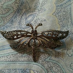 Sterling silver butterfly brooch