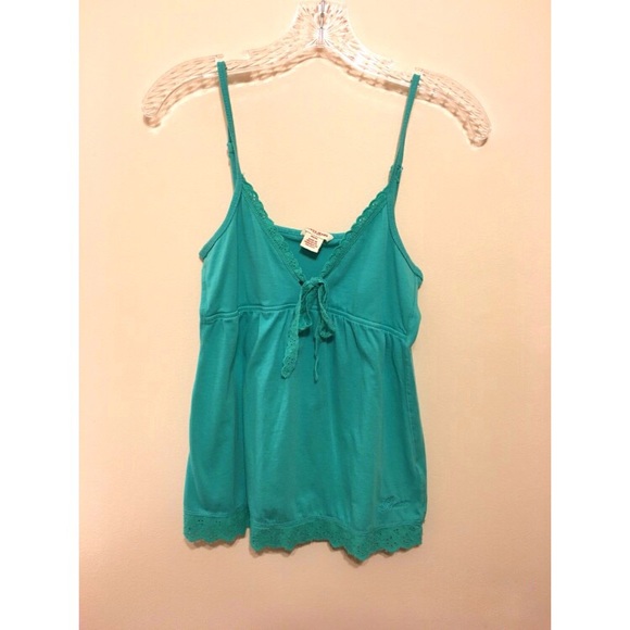 Guess Turquoise V-Neck Top Size M