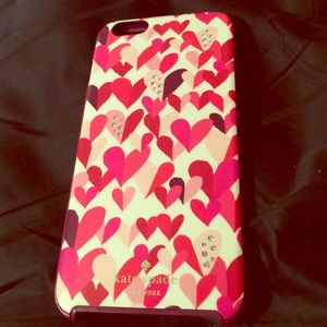 Kate Spade Pink Sparkle Heart iPhone 6 Plus case