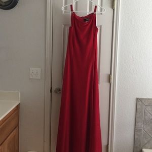 Red floor length dress